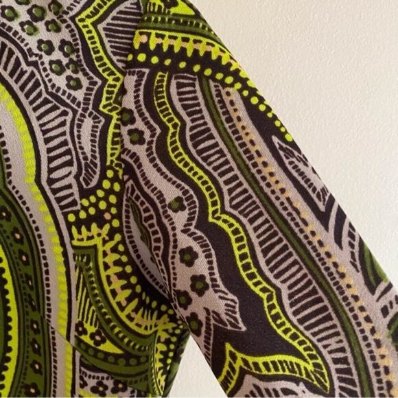 Vintage Wyndham Paisley Long Sleeve Back Zip Blouse Small 70s Groovy Streetwear - Picture 6 of 15